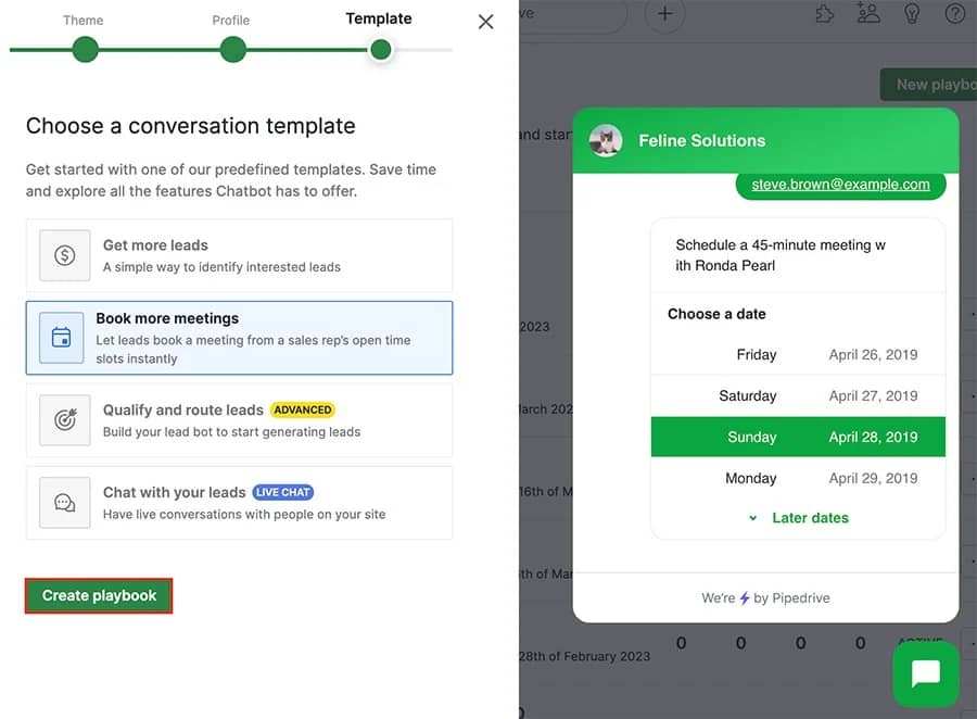 Customer service quality assurance Pipedrive chatbot