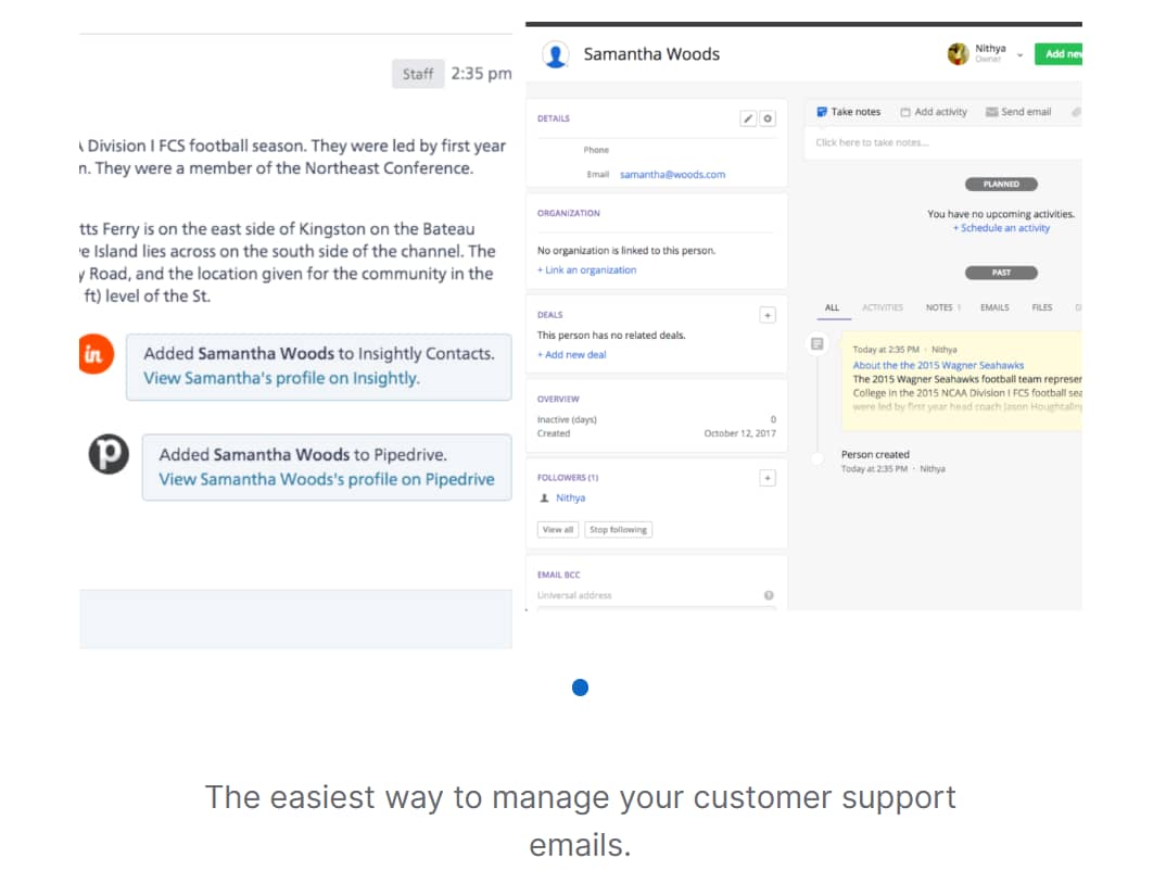 Issue tracking software Pipedrive SupportBee integration