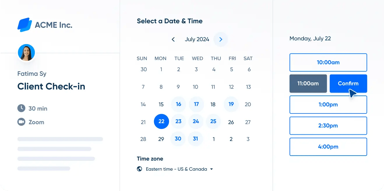 Client database software for small business Calendly scheduling