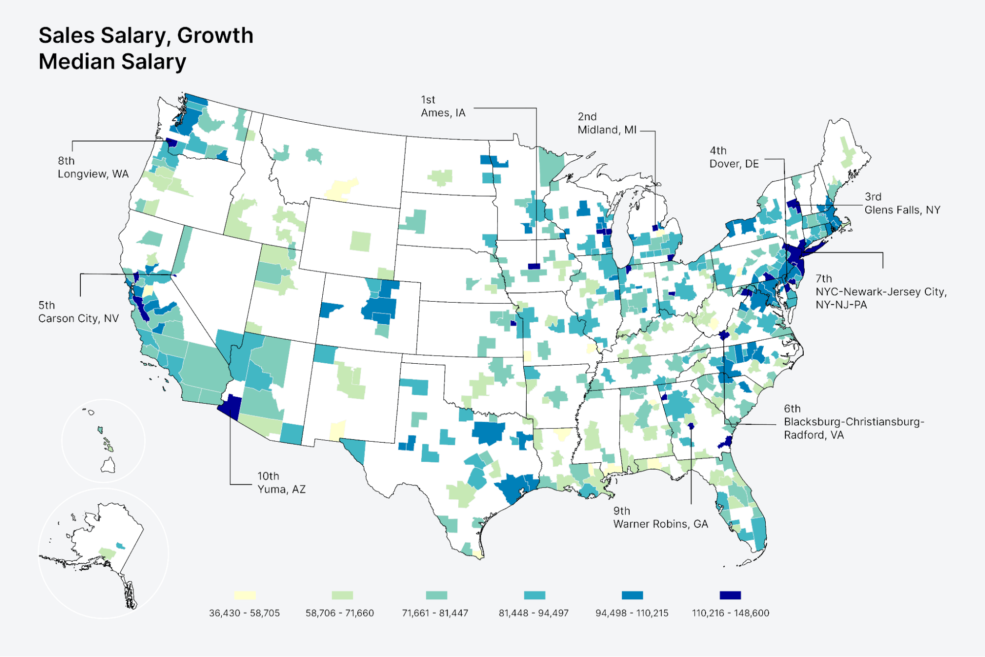 Median Sales Wage by Metro Area